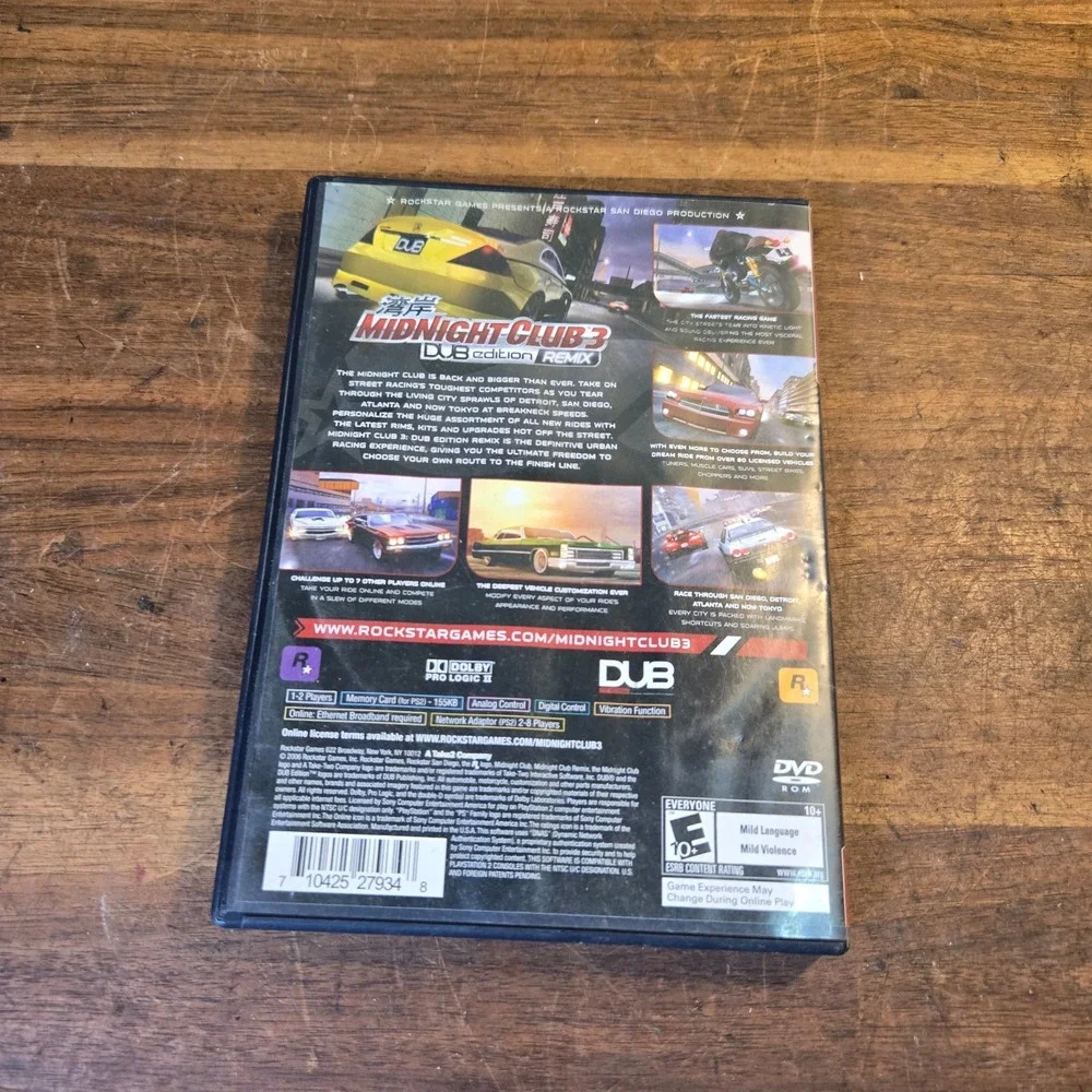 Midnight Club 3 Dub Edition Remix (Playstation 2, 2006) w/ manual